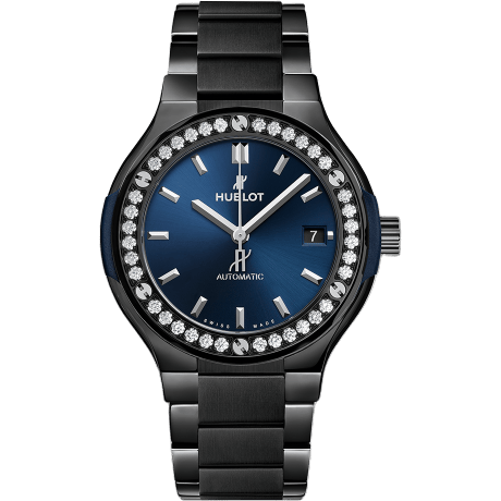 Classic Fusion 38 Ceramic - Diamond / Blue / Bracelet