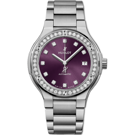 Classic Fusion 38 Titanium - Diamond / Purple / Bracelet