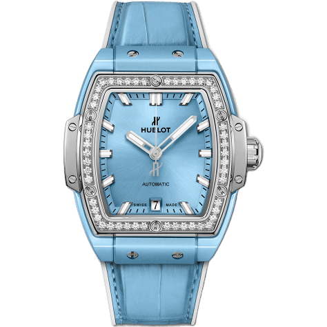 Spirit of Big Bang 39 Light Blue Ceramic / Titanium / Diamonds