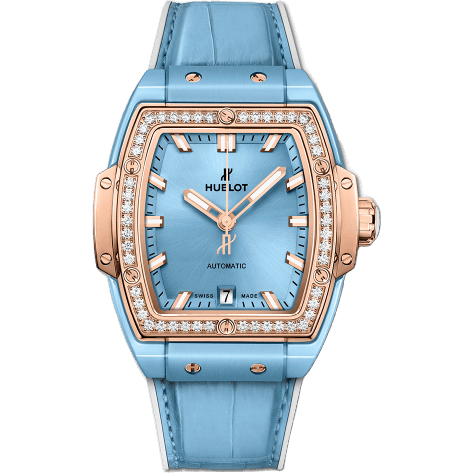 Spirit of Big Bang 39 Light Blue Ceramic / King Gold / Diamonds