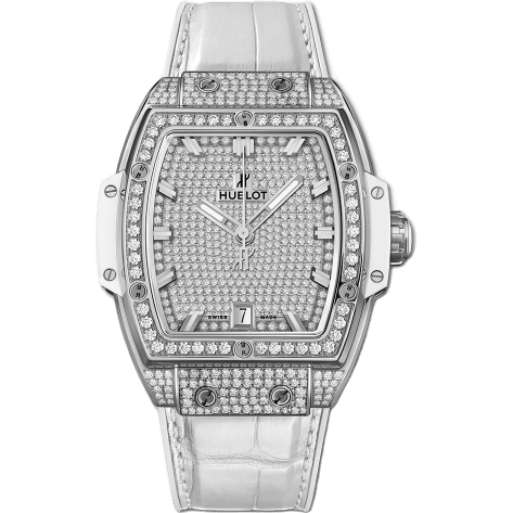 Spirit of Big Bang 39 Titanium / Full Pavé / White