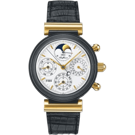 Da Vinci Perpetual Black Ceramic / Yellow Gold / White / English