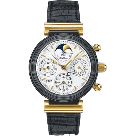 Da Vinci Perpetual Black Ceramic / Yellow Gold / White / French