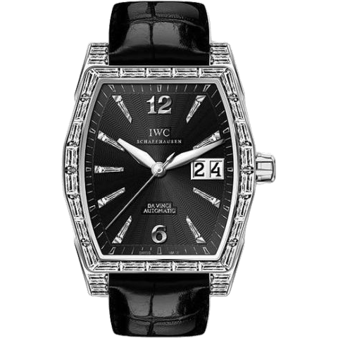 Da Vinci Automatic Midsize White Gold / Baguette / Black