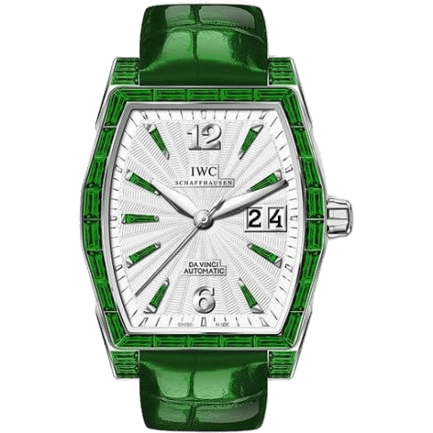 Da Vinci Automatic Midsize White Gold / Emerald / Silver