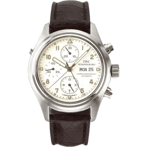 Pilot's Watch Doppelchronograph Platinum / White / German / Strap