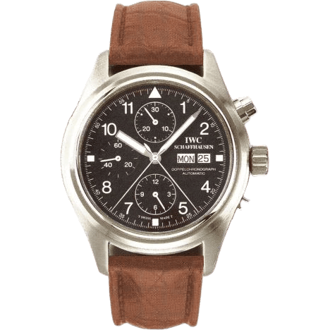 Pilot's Watch Doppelchronograph Stainless Steel / Black / English / Strap