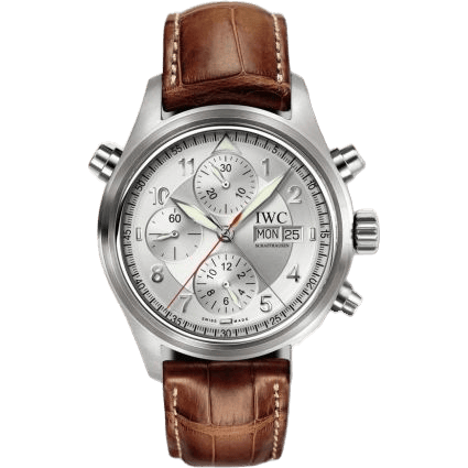 Pilot's Watch Spitfire Double Chronograph Stainless Steel / Silver / German / Strap