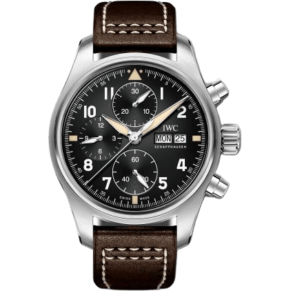 Pilot's Watch Chronograph Spitfire Stainless Steel / Black / Calf