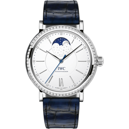 Portofino Automatic Moon Phase 37 Stainless Steel / Diamond / Silver