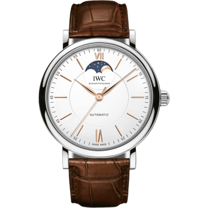 Portofino Automatic Moonphase Stainless Steel / Silver / Alligator