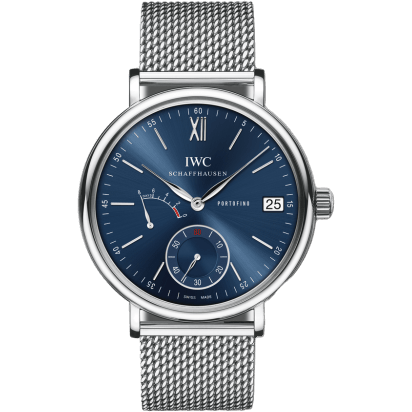 Portofino Hand-Wound Eight Days Stainless Steel / Blue / Milanese