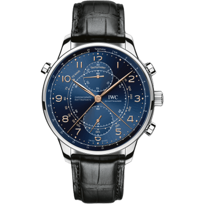 Portuguese Chrono-Rattrapante Stainless Steel / Blue / Boutique Milano