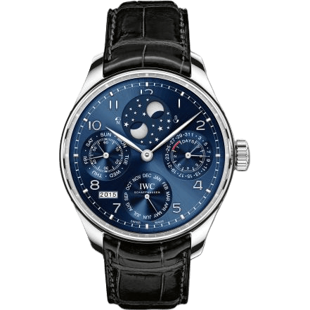 Portugieser Perpetual Calendar Double Moon White Gold / Blue