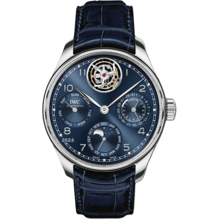 Portuguese Perpetual Calendar Tourbillon Platinum / Blue