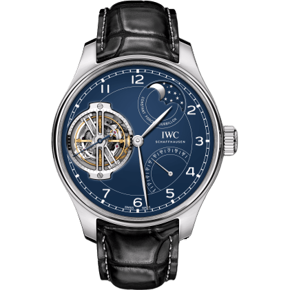 Portugieser Constant-Force Tourbillon Edition “150 Years” Platinum / Blue