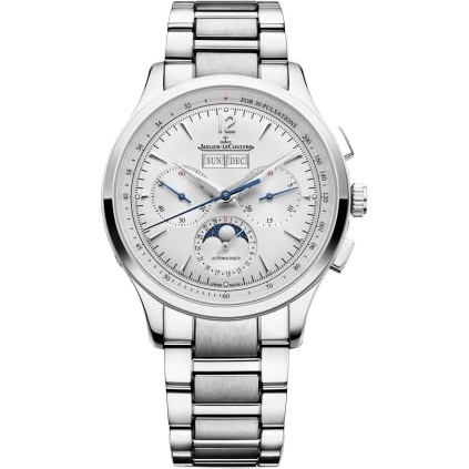 Master Control Chronograph Calendar Stainless Steel / Silver / Strap + Bracelet