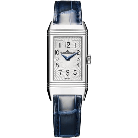Reverso One Duetto Moon Stainless Steel / Silver / Alligator