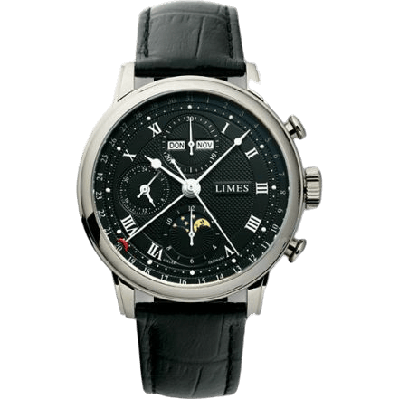 Pharo Chrono - Black / roman / black leather strap