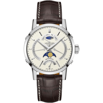 1832 Retrograde Moonphase Stainless Steel / Beige