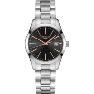 Conquest Classic Quartz 34 Stainless Steel / Black