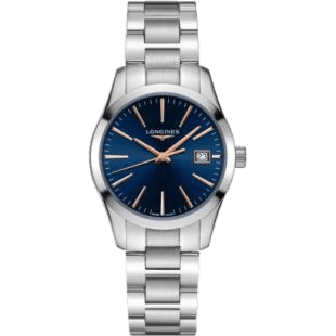 Conquest Classic Quartz 34 Stainless Steel / Blue