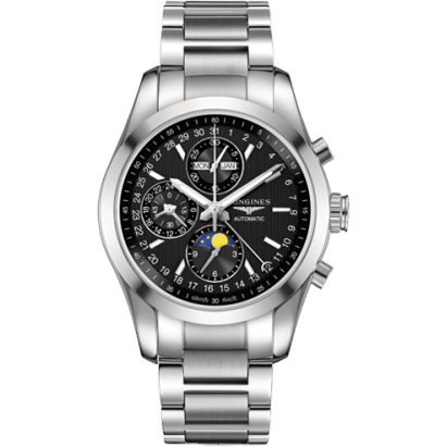 Conquest Classic Moonphase Stainless Steel / Black / Bracelet