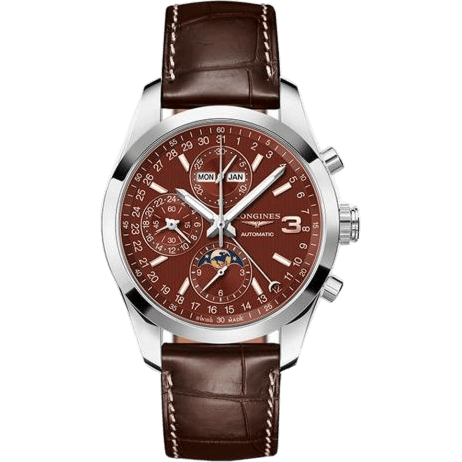 Conquest Classic Moonphase Stainless Steel / Chocolate / Triple Crown Collection