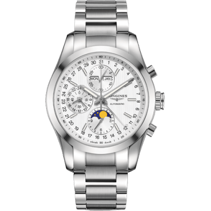 Conquest Classic Moonphase Stainless Steel / Silver / Bracelet