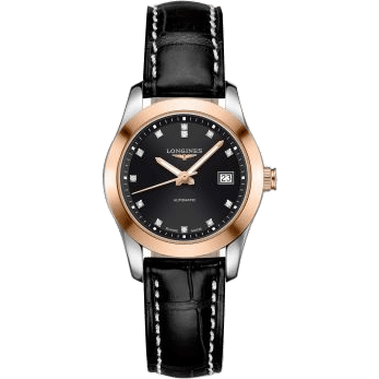 Conquest Classic Automatic 29.5 Stainless Steel / Red Gold / Black / Strap