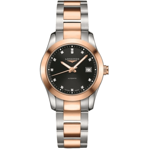 Conquest Classic Automatic 29.5 Stainless Steel / Red Gold / Black / Bracelet