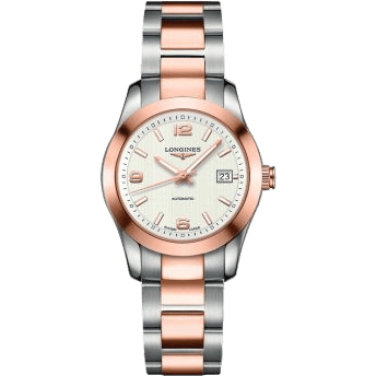 Conquest Classic Automatic 29.5 Stainless Steel / Red Gold / White / Bracelet