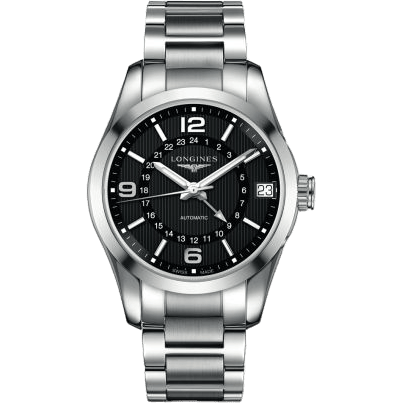 Conquest Classic 42 GMT Stainless Steel / Black / Bracelet