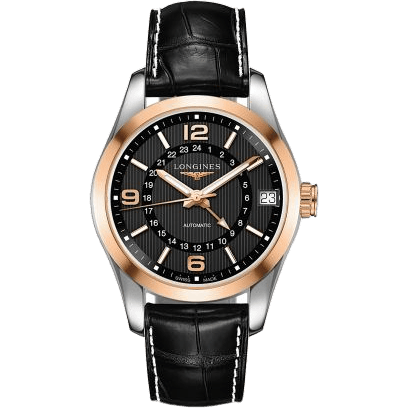 Conquest Classic 42 GMT Stainless Steel - Red Gold / Black