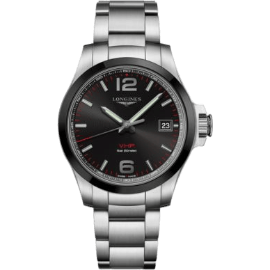 Conquest V.H.P. 41 Stainless Steel / Ceramic / Black / Bracelet