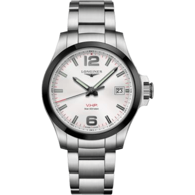 Conquest V.H.P. 41 Stainless Steel / Ceramic / Silver / Bracelet