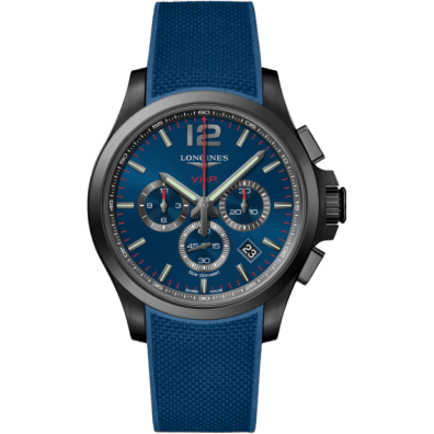 Conquest V.H.P. Chronograph 44 PVD / Blue / Rubber