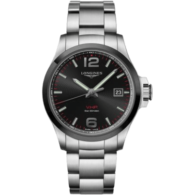 Conquest V.H.P. 43 Stainless Steel / Ceramic / Black / Bracelet