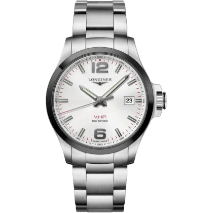 Conquest V.H.P. 43 Stainless Steel / Ceramic / Silver / Bracelet