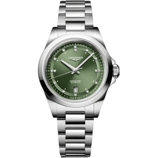Conquest 30 Stainless Steel / Green - Diamond / Bracelet