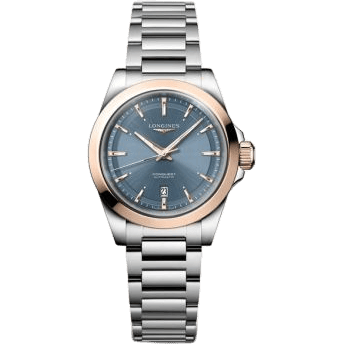 Conquest 30 Stainless Steel - Pink Gold / Blue / Bracelet
