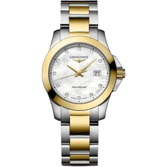 Conquest Quartz 29.5 Stainless Steel - Yellow Gold / MOP