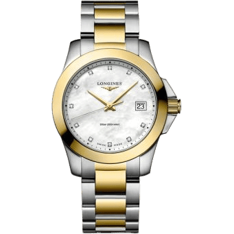Conquest Quartz 34 Stainless Steel - Yellow Gold / MOP