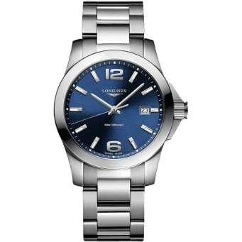 Conquest Quartz 34 Stainless Steel / Blue