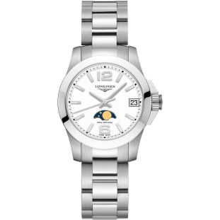 Conquest 29.5 Quartz Moonphase Stainless Steel / White / Bracelet