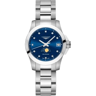 Conquest 29.5 Quartz Moonphase Stainless Steel / Blue / Bracelet