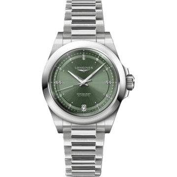 Conquest 34 Stainless Steel / Green - Diamond / Bracelet