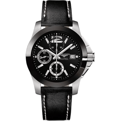 Conquest Chronograph Ceramic Leather
