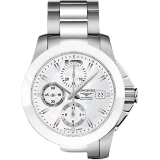 Conquest Chronograph White Ceramic Bracelet
