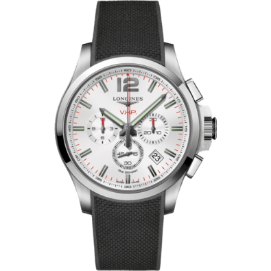 Conquest V.H.P. Chronograph 44 Stainless Steel / Silver / Rubber